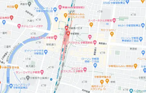 宇都宮市の歓楽街マップ