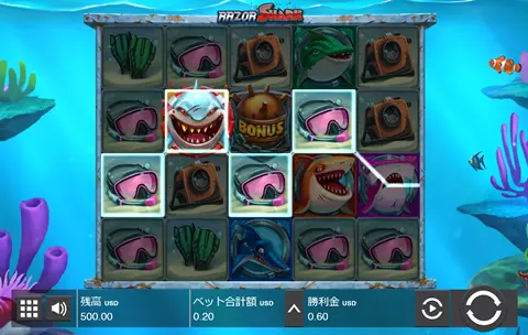 ワンダーカジノのスロット Razor Shark/レイザーシャーク