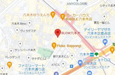 カジノバーCASINO BLOW六本木店マップ