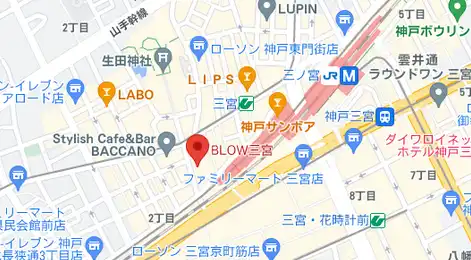 カジノバーCASINO BLOW三宮マップ