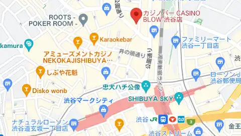 カジノバーCASINO BLOW渋谷マップ