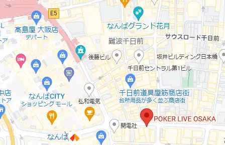 大阪カジノバー POKER LIVE OSAKA マップ