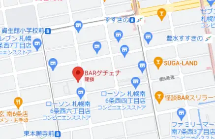 北海道札幌市カジノバー BARゲチェナ マップ