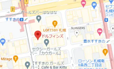 北海道札幌市カジノバー すすきのガールズバードルフィンズ マップ