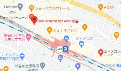 埼玉カジノバー amusement bar Ases熊谷マップ