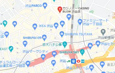 渋谷カジノバー CASINO BLOW 渋谷店 マップ