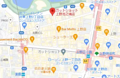 上野カジノバー ガットショット 上野池之端店 マップ