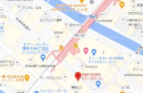福岡アミューズメントカジノバー ONECASINO マップ