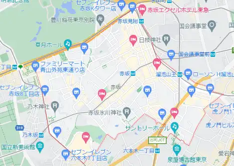 赤坂のインカジ・闇カジノ マップ